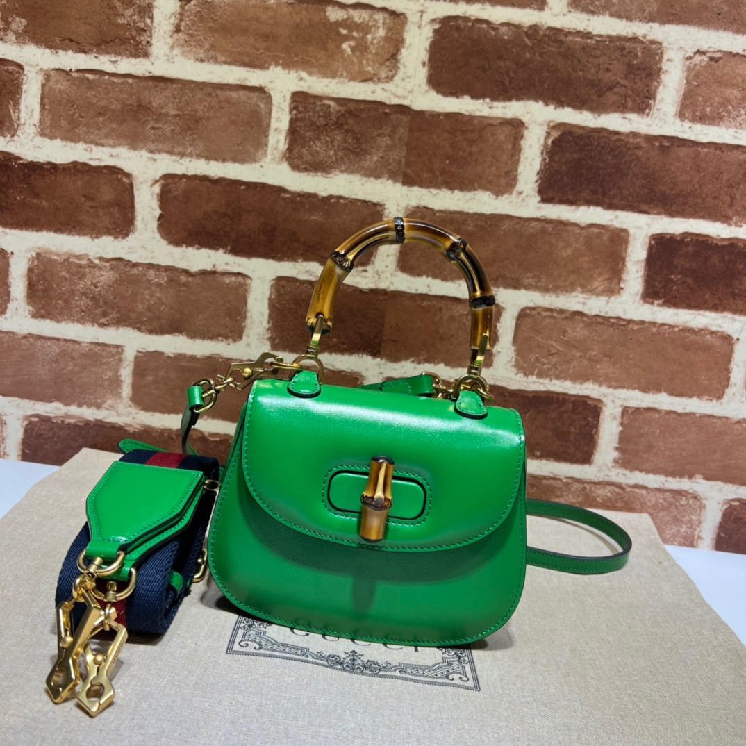 HOT SALE GUCCI Mini top handle bag with Bamboo