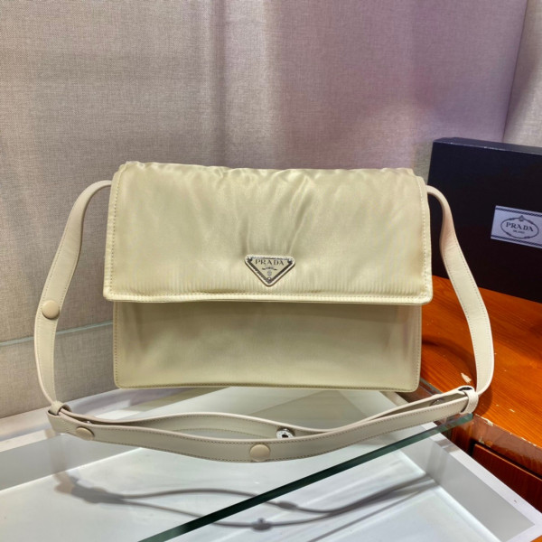 HOT SALE PRADA Medium padded nylon shoulder bag