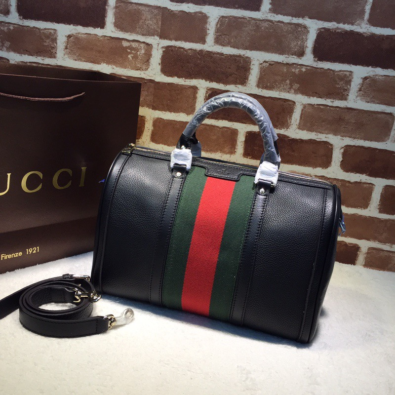 HOT SALE GUCCI Vintage Web Original GG boston bag