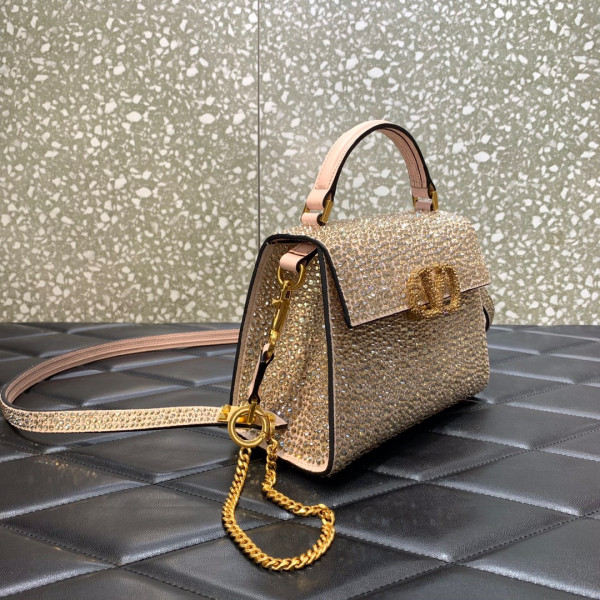 HOT SALE VALENTINO MINI VSLING HANDBAG WITH SPARKLING EMBROIDERY