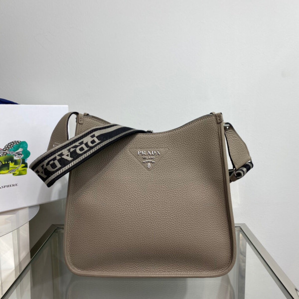 HOT SALE PRADA Leather hobo bag