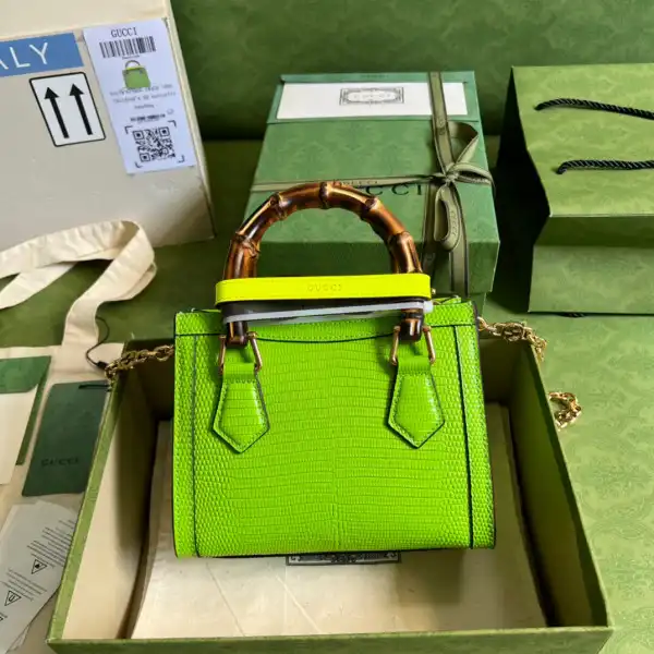 First Bag Ru Gucci Diana lizard mini bag