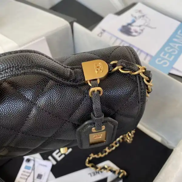 CHANEL SMALL FLAP BAG WITH TOP HANDLE