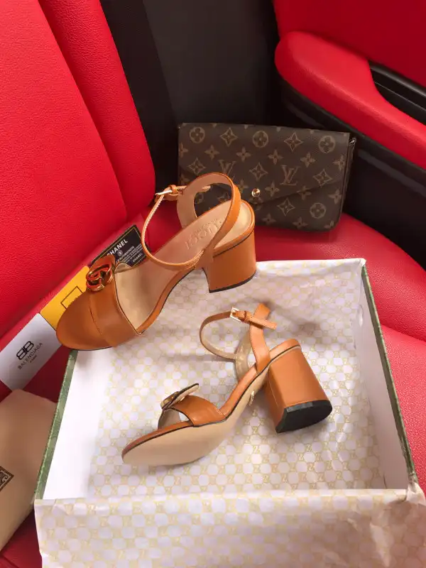 First bag ru GUCCI Leather mid-heel sandal