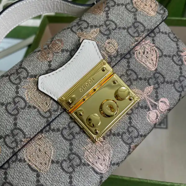 First bag ru GUCCI padlock berry mini bag