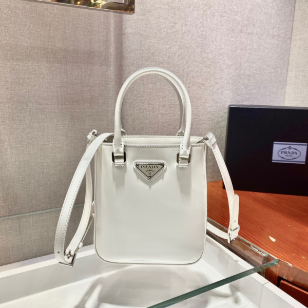 HOT SALE PRADA Small brushed leather tote