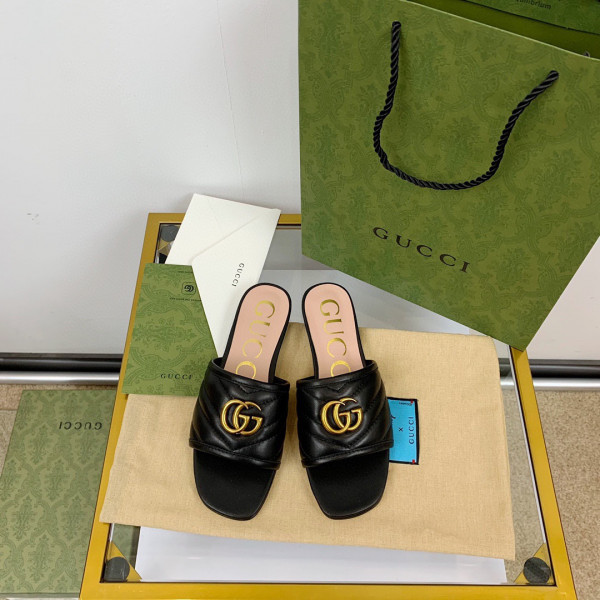 HOT SALE GUCCI Women's slide with Double G