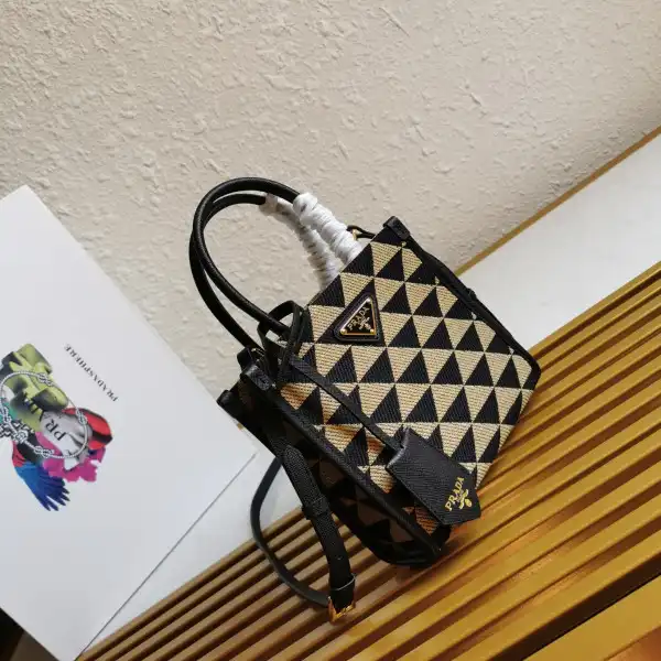 PRADA MICRO Symbole jacquard fabric handbag