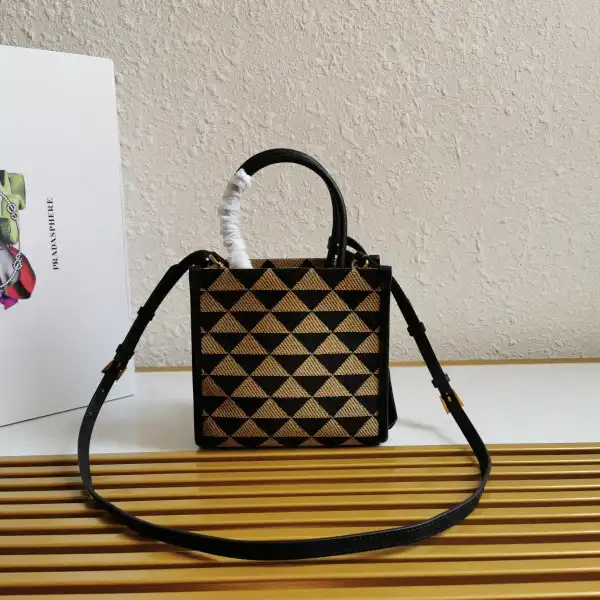 PRADA MICRO Symbole jacquard fabric handbag