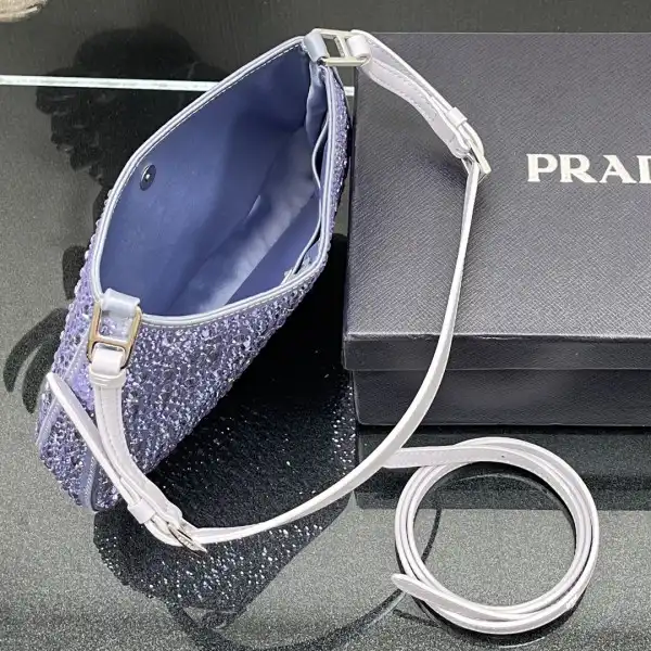 PRADA CHANELeo satin bag with appliqués