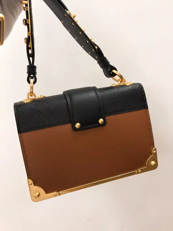 PRADA CAHIER LEATHER SHOULDER BAG