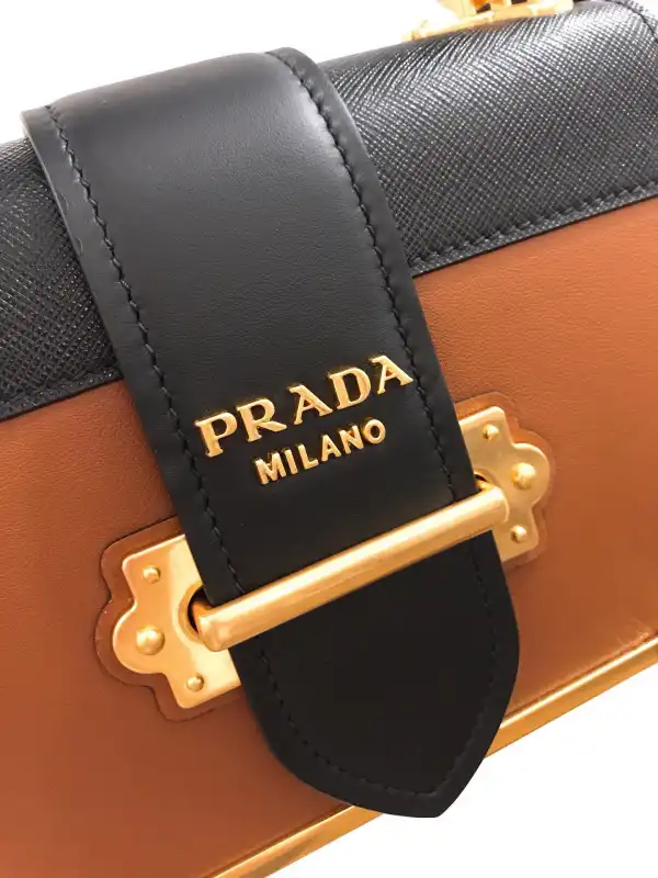 PRADA CAHIER LEATHER SHOULDER BAG