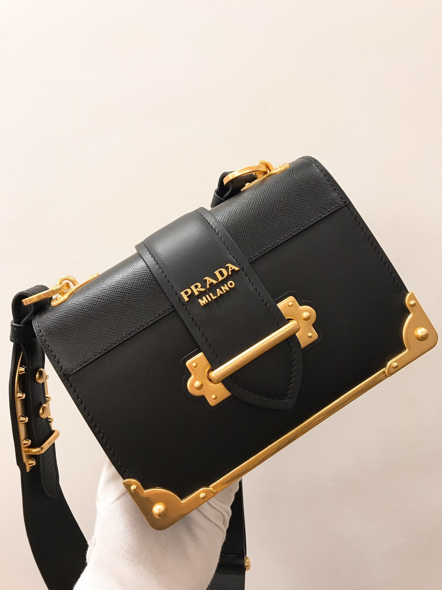 HOT SALE PRADA CAHIER LEATHER SHOULDER BAG