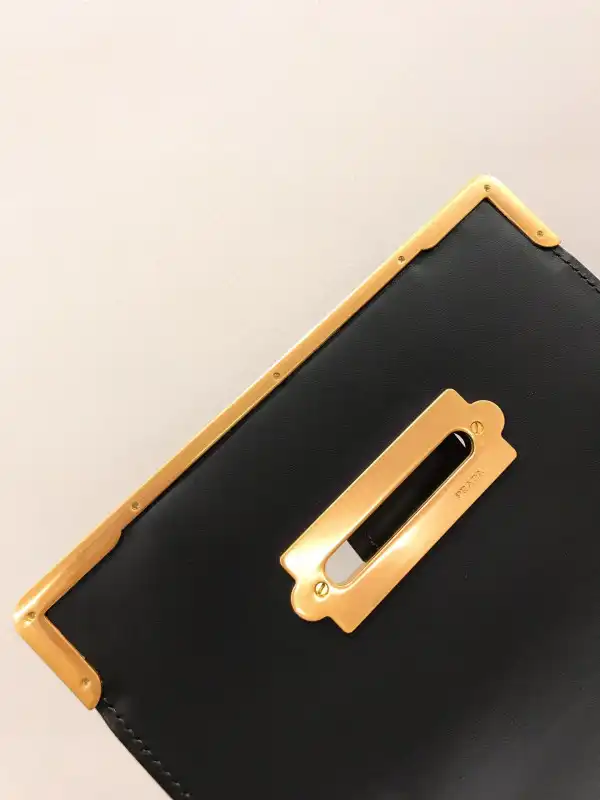 First Bag Ru PRADA CAHIER LEATHER SHOULDER BAG