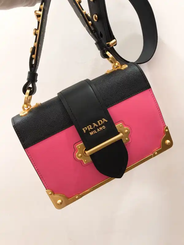 PRADA CAHIER LEATHER SHOULDER BAG