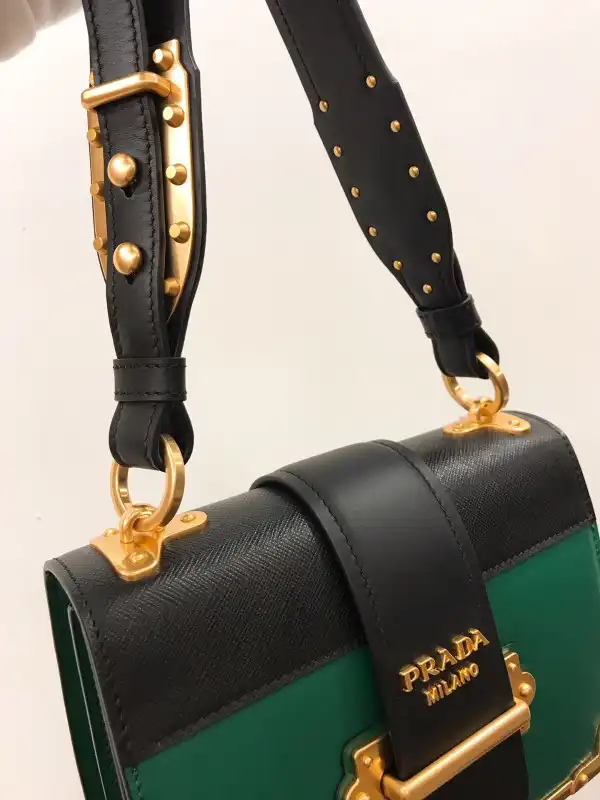 First bag ru PRADA CAHIER LEATHER SHOULDER BAG