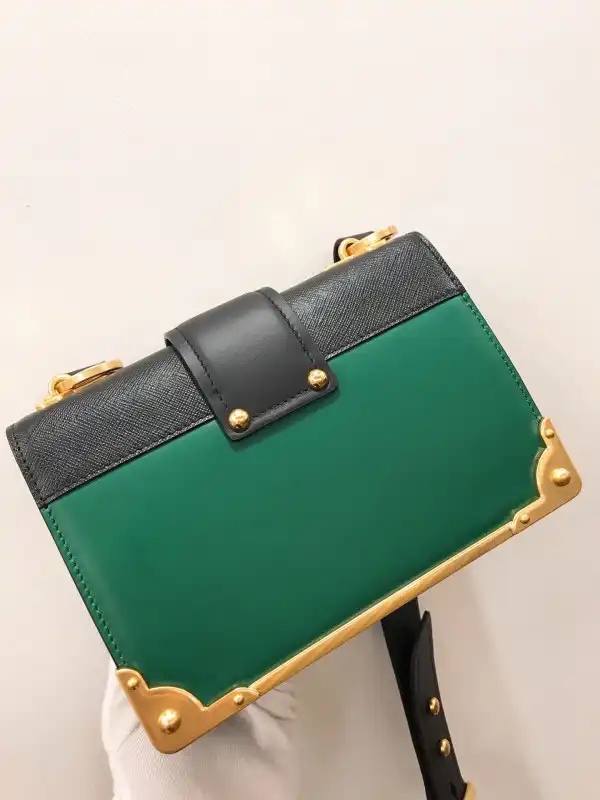 PRADA CAHIER LEATHER SHOULDER BAG