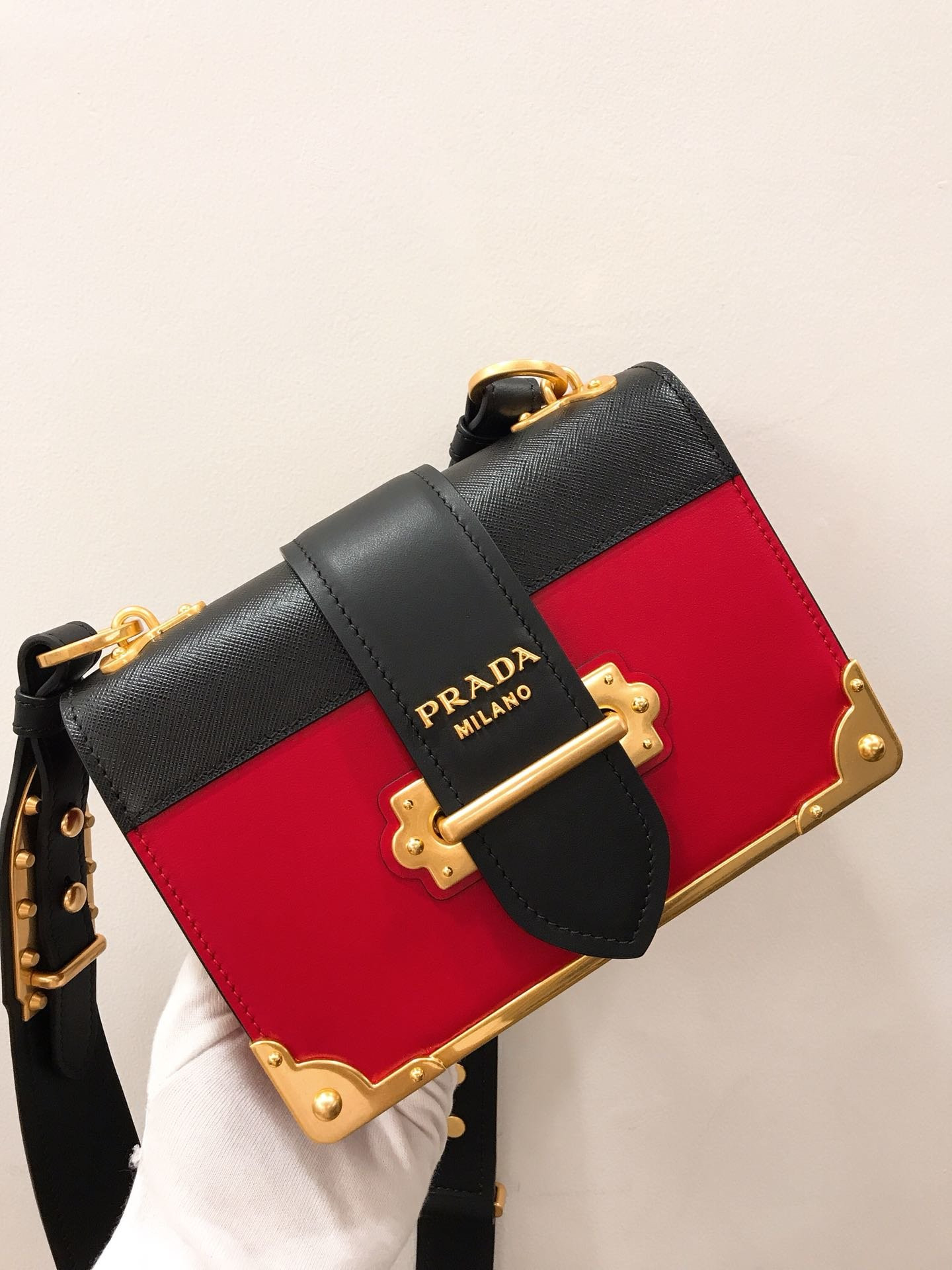 HOT SALE PRADA CAHIER LEATHER SHOULDER BAG