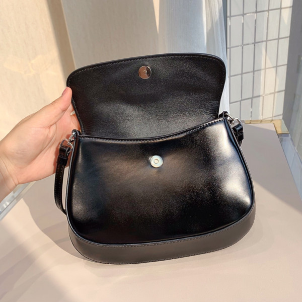 HOT SALE PRADA Cleo brushed leather shoulder bag with flap