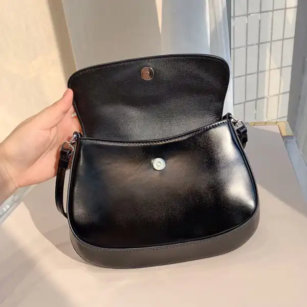 First bag ru PRADA CHANELeo brushed leather shoulder bag with flap