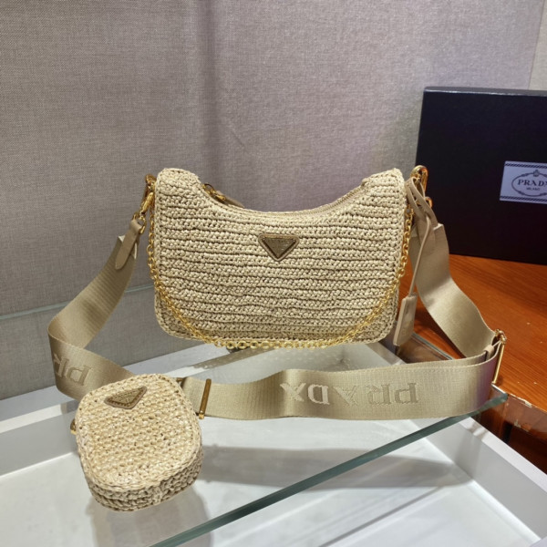 HOT SALE PRADA Re-Edition 2005 raffia bag