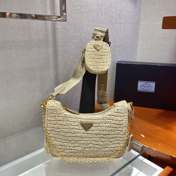 HOT SALE PRADA Re-Edition 2005 raffia bag