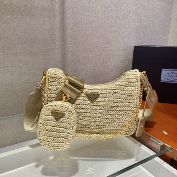 HOT SALE PRADA Re-Edition 2005 raffia bag