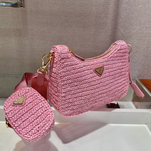 [FREE SHIPPING] PRADA Re-Edition 2005 raffia bag