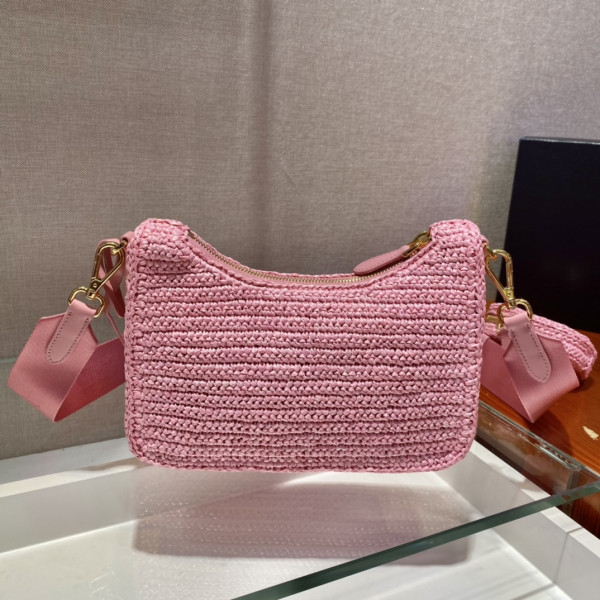 [FREE SHIPPING] PRADA Re-Edition 2005 raffia bag