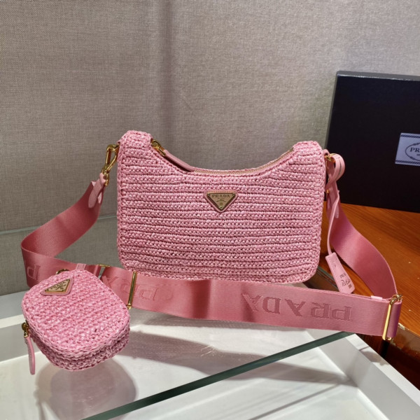 [FREE SHIPPING] PRADA Re-Edition 2005 raffia bag