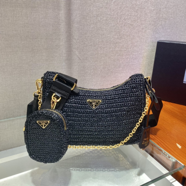 HOT SALE PRADA Re-Edition 2005 raffia bag