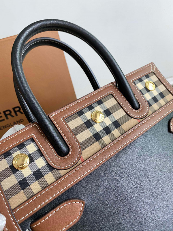 HOT SALE BURBERRY Mini Vintage Check Two-handle Title Bag