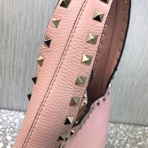 HOT SALE VALENTINO SMALL ROCKSTUD GRAINY CALFSKIN HOBO BAG