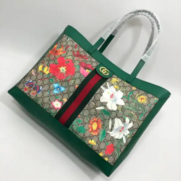 Affordable TO GUCCI GG Supreme Monogram Flora Web Large Ophidia Tote