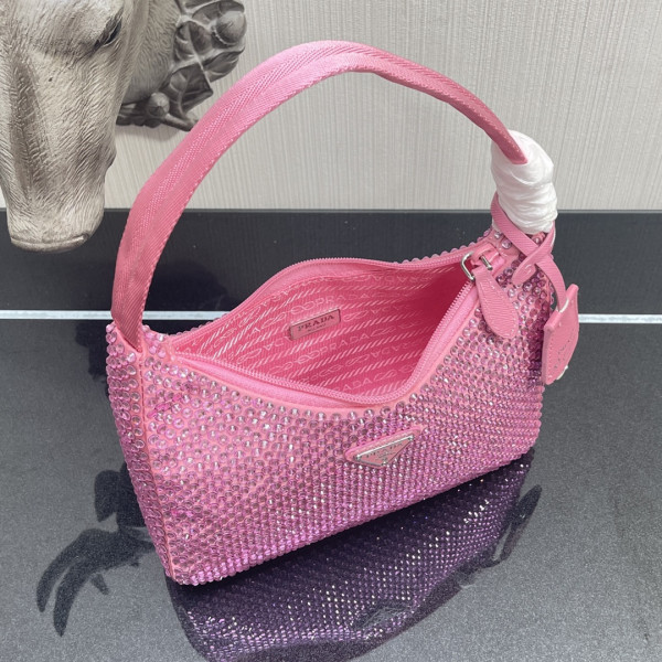 HOT SALE PRADA Satin mini-bag with artificial crystals