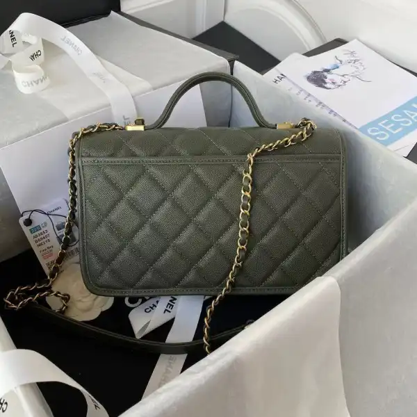 CHANEL SMALL FLAP BAG WITH TOP HANDLE