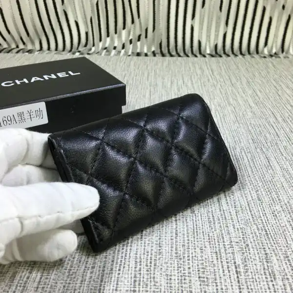 CHANEL Lambskin Wallet Gold   Silver Hardare