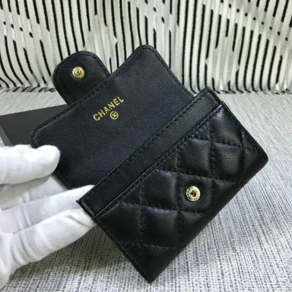 CHANEL Lambskin Wallet Gold   Silver Hardare