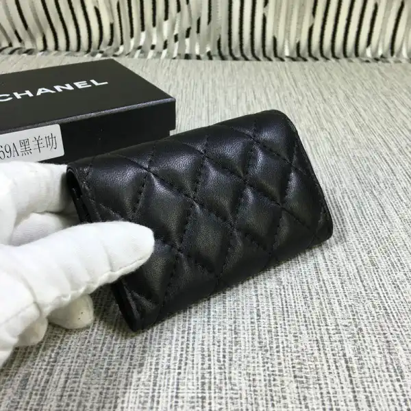 First Bag Ru CHANEL Lambskin Wallet Gold   Silver Hardare