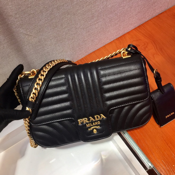 HOT SALE PRADA Medium Leather Prada Diagramme Bag