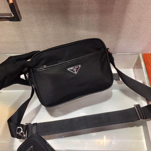 [FREE SHIPPING] PRADA Re-Nylon and Saffiano leather shoulder bag