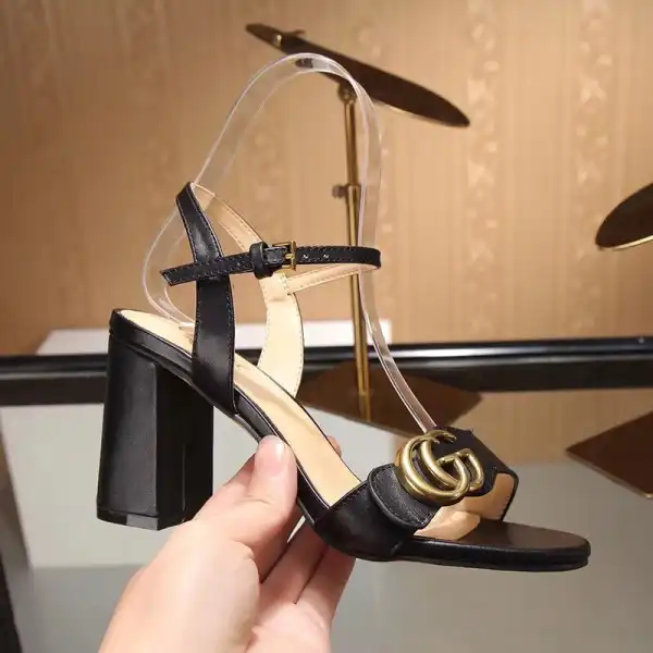 First Bag Ru GUCCI Leather mid-heel sandal