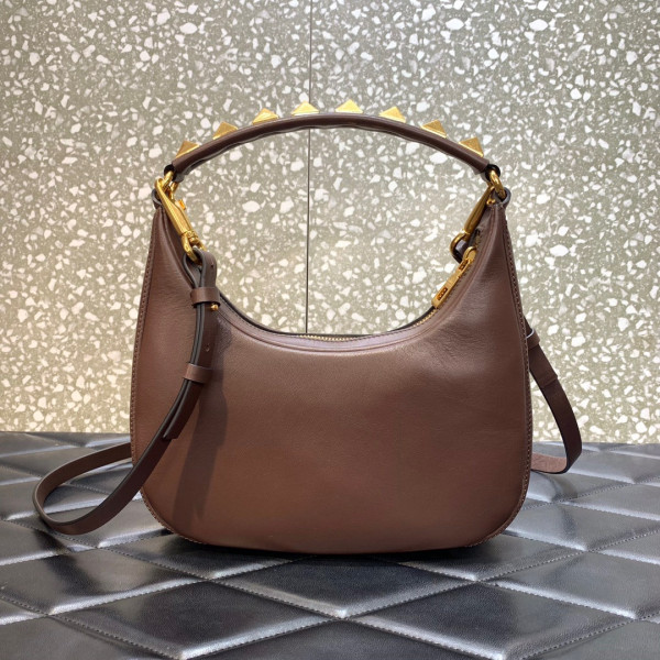 HOT SALE VALENTINO STUD SIGN CALFSKIN HOBO BAG