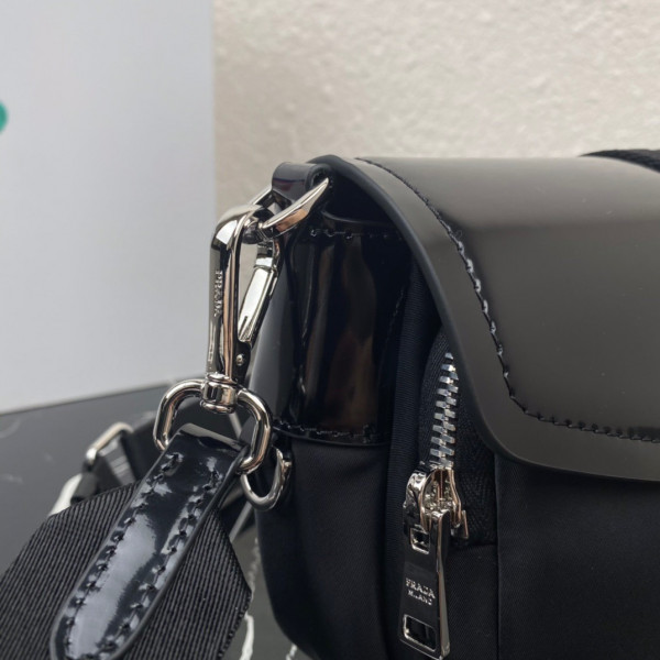 HOT SALE PRADA Pocket nylon and brushed leather bag