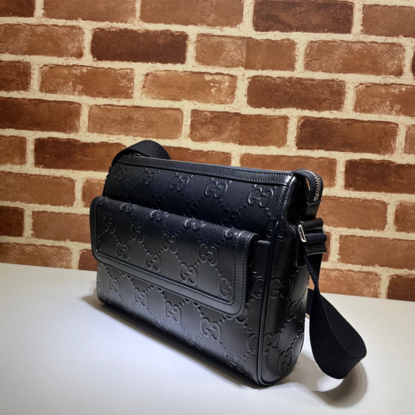 HOT SALE GUCCI GG embossed messenger bag