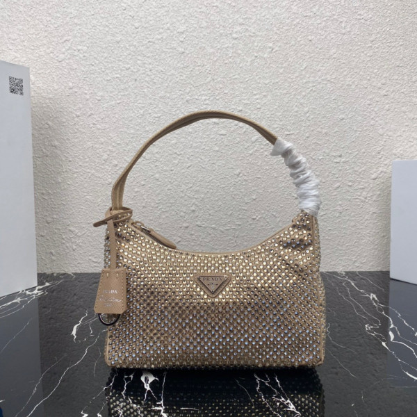 HOT SALE PRADA Satin mini-bag with artificial crystals