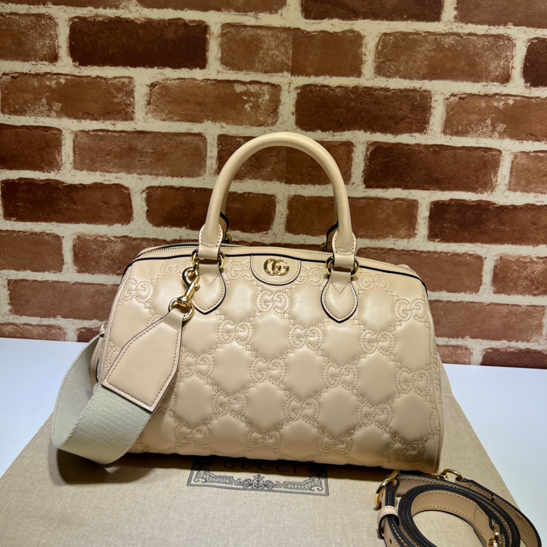 HOT SALE GUCCI GG matelassé leather top handle bag