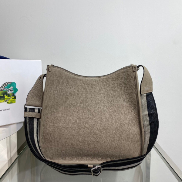 HOT SALE PRADA Leather hobo bag