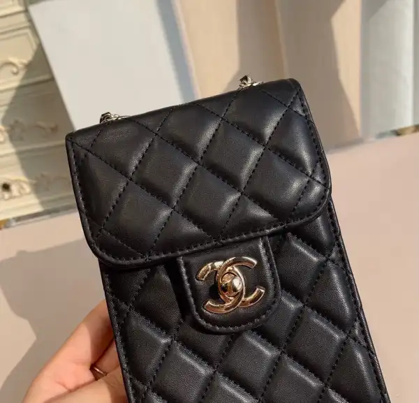 First Bag Ru CHANEL PHONE HOLDER WITH CHAIN