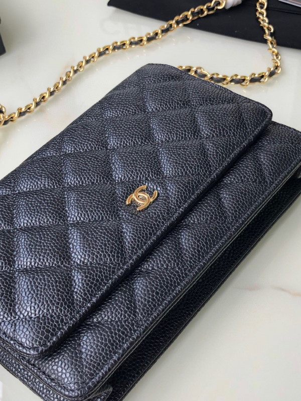 HOT SALE CL CHAIN WALLET CAVIAR